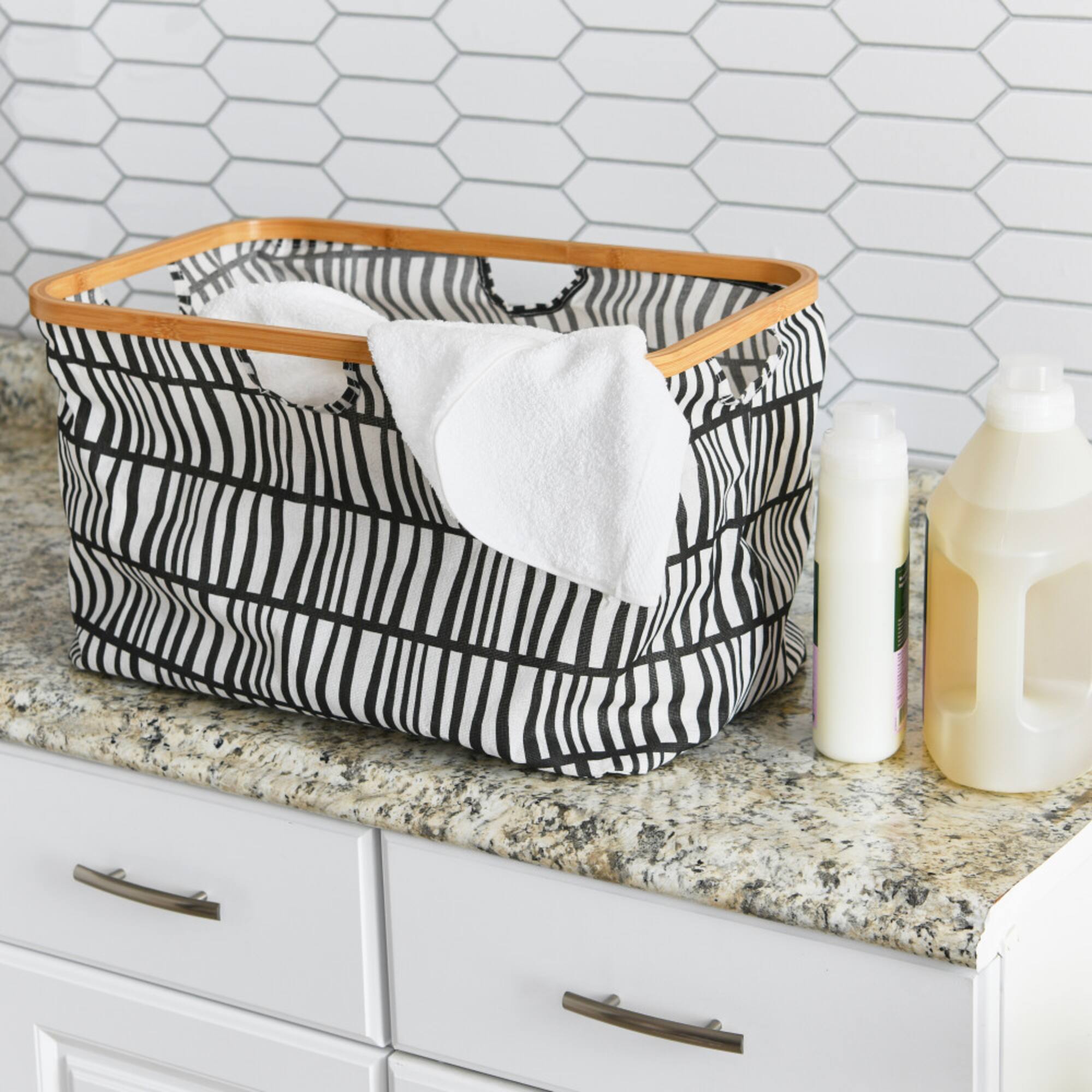 Household Essentials Krush Bamboo Rimmed Basket